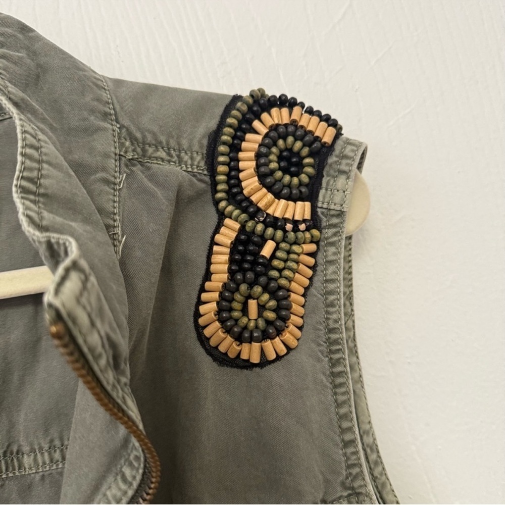 Ruff Hewn Olive Vest with Beaded Accents - Picture 5 of 9
